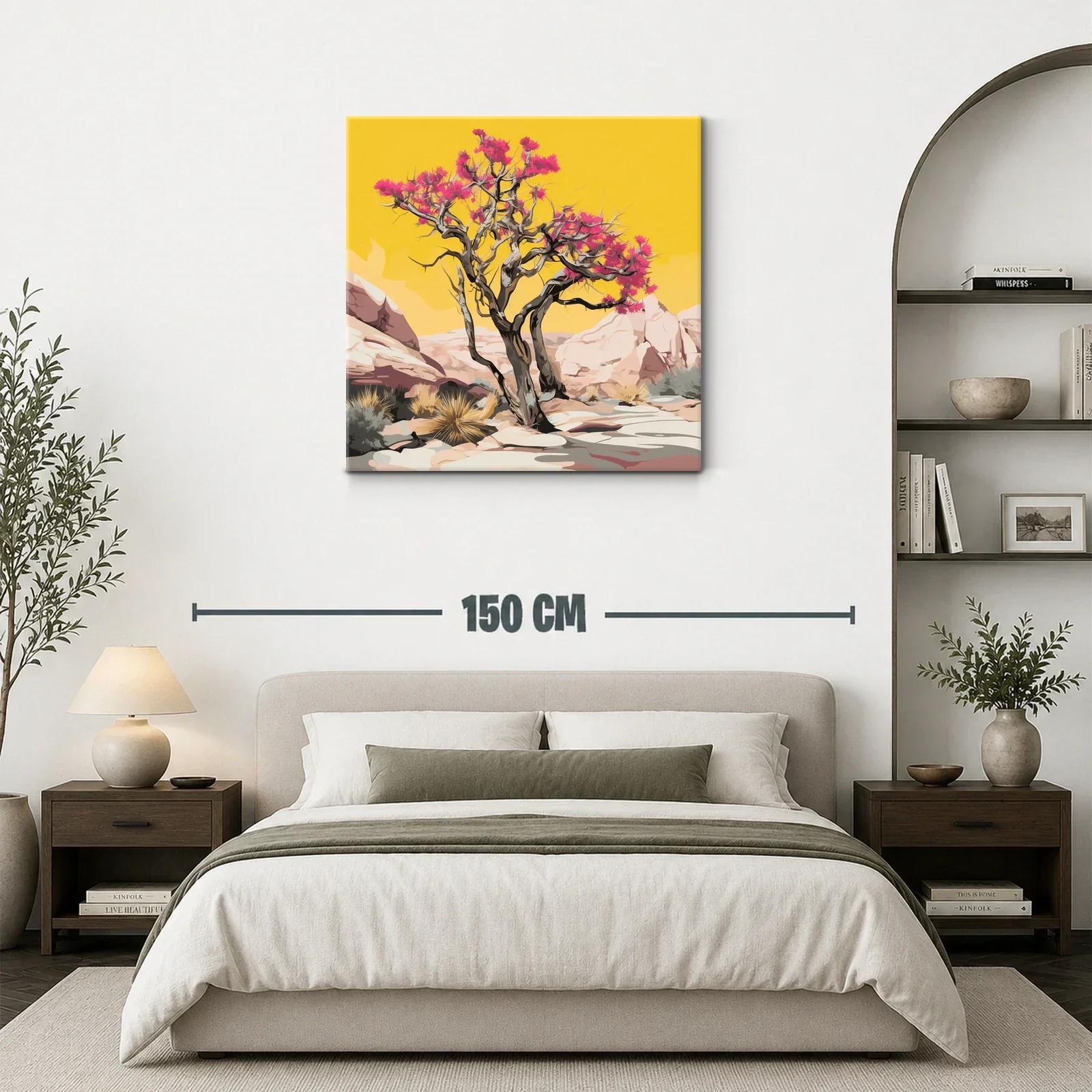 Árbol floreciente en desierto con fondo vibrante — miniatura 3