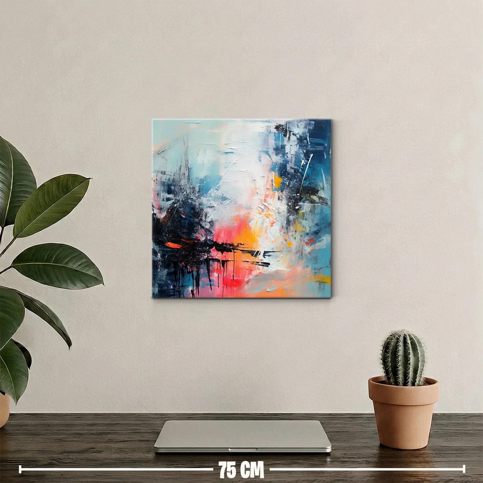 Arte abstracto vibrante con contraste de tonos cálidos y fríos — miniatura 2