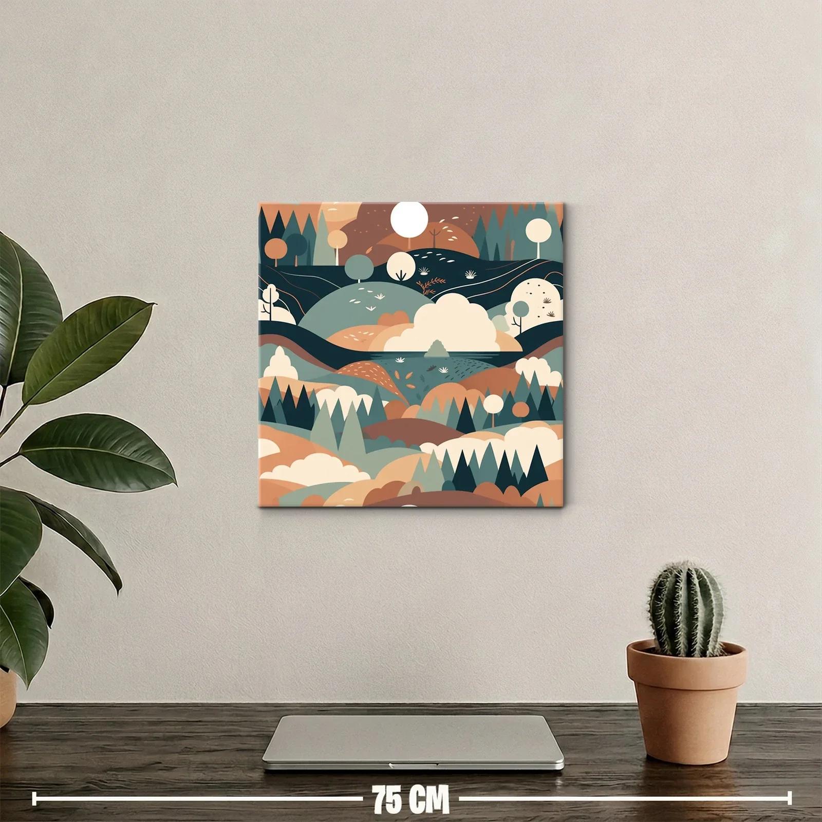 Paisaje abstracto sereno con tonos tierra y formas suaves — miniatura 2