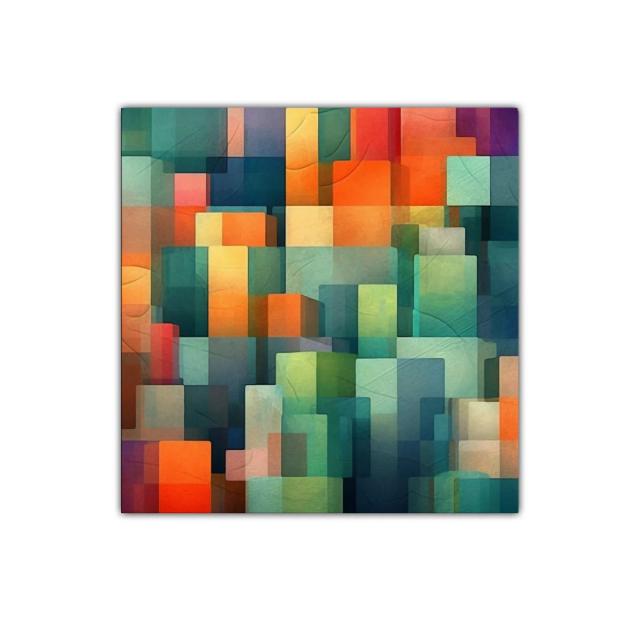 Composición abstracta con formas geométricas coloridas