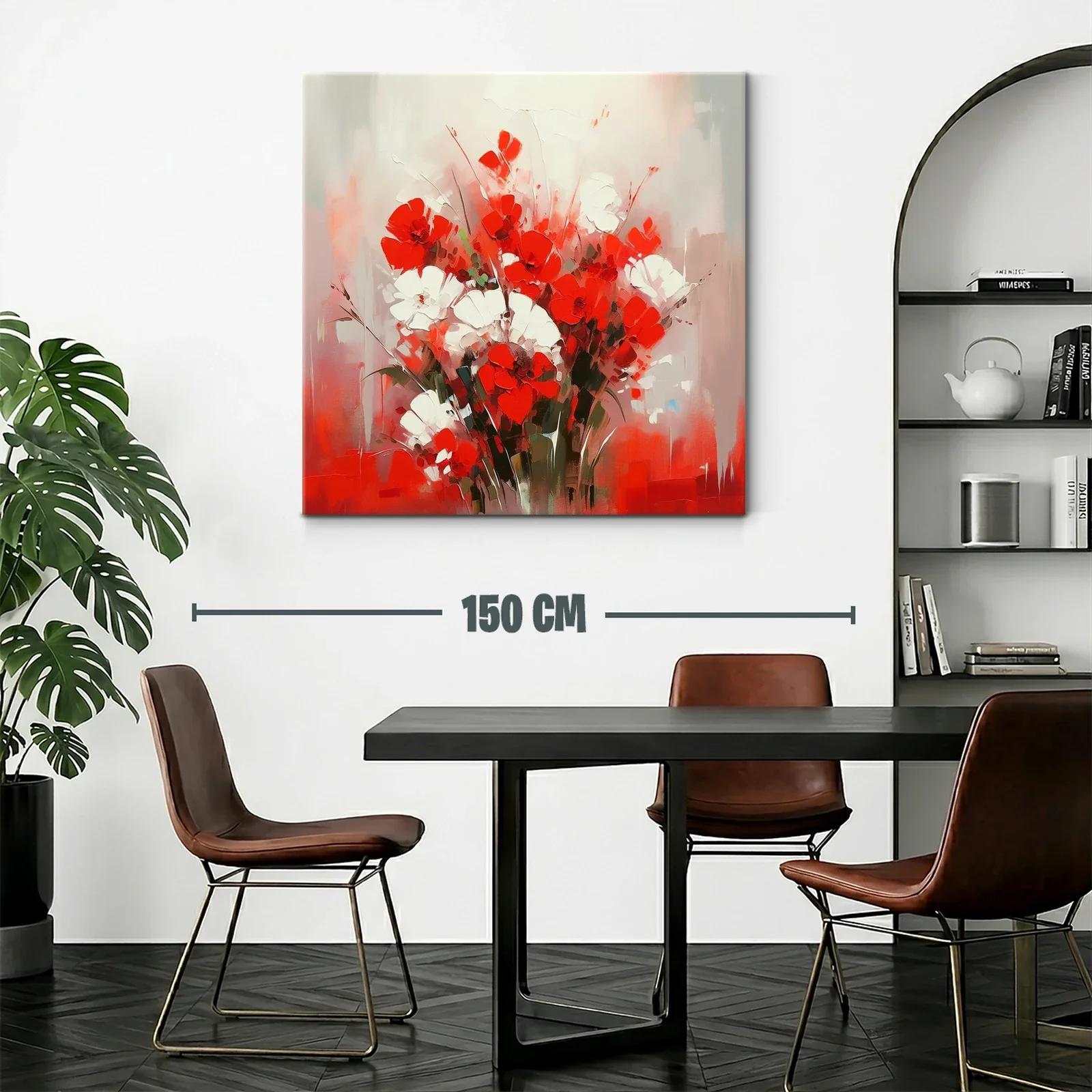 Bouquet vibrante de flores rojas y blancas en armonía — miniatura 2