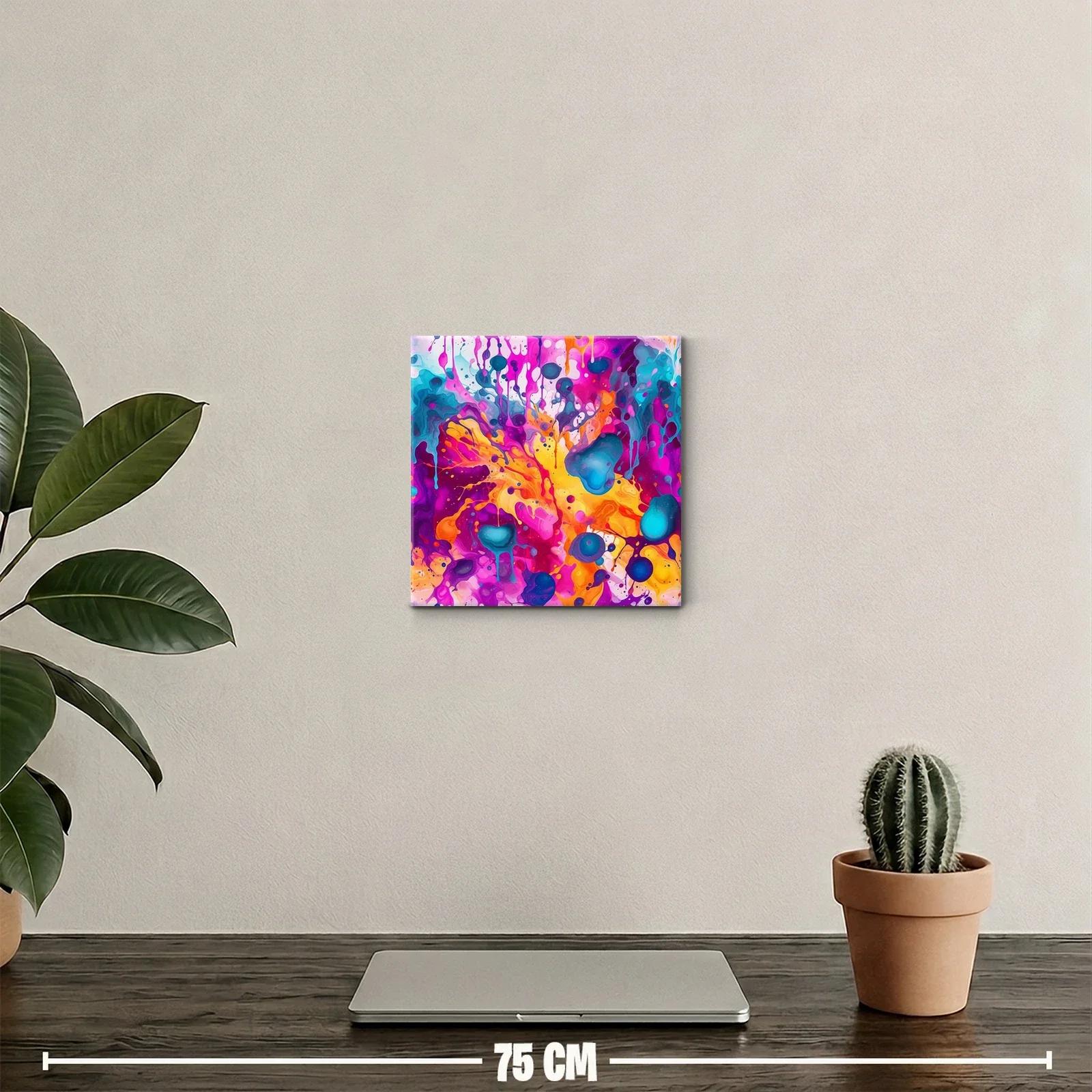 Cuadro abstracto con explosión de colores vibrantes — miniatura 2