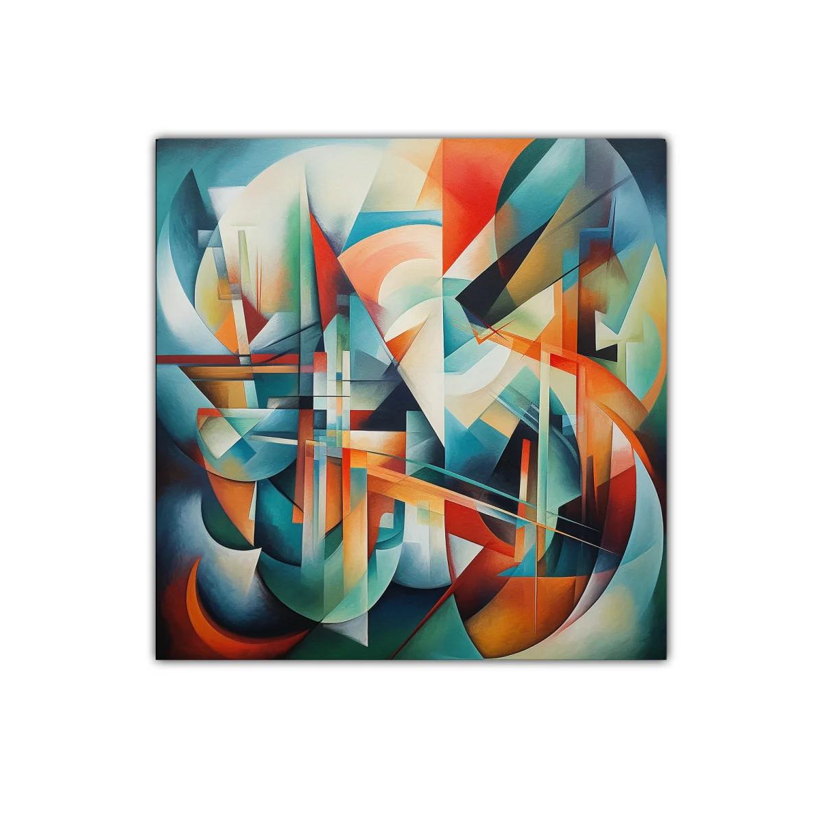 Cuadro abstracto con formas geométricas y colores vibrantes — imagen principal