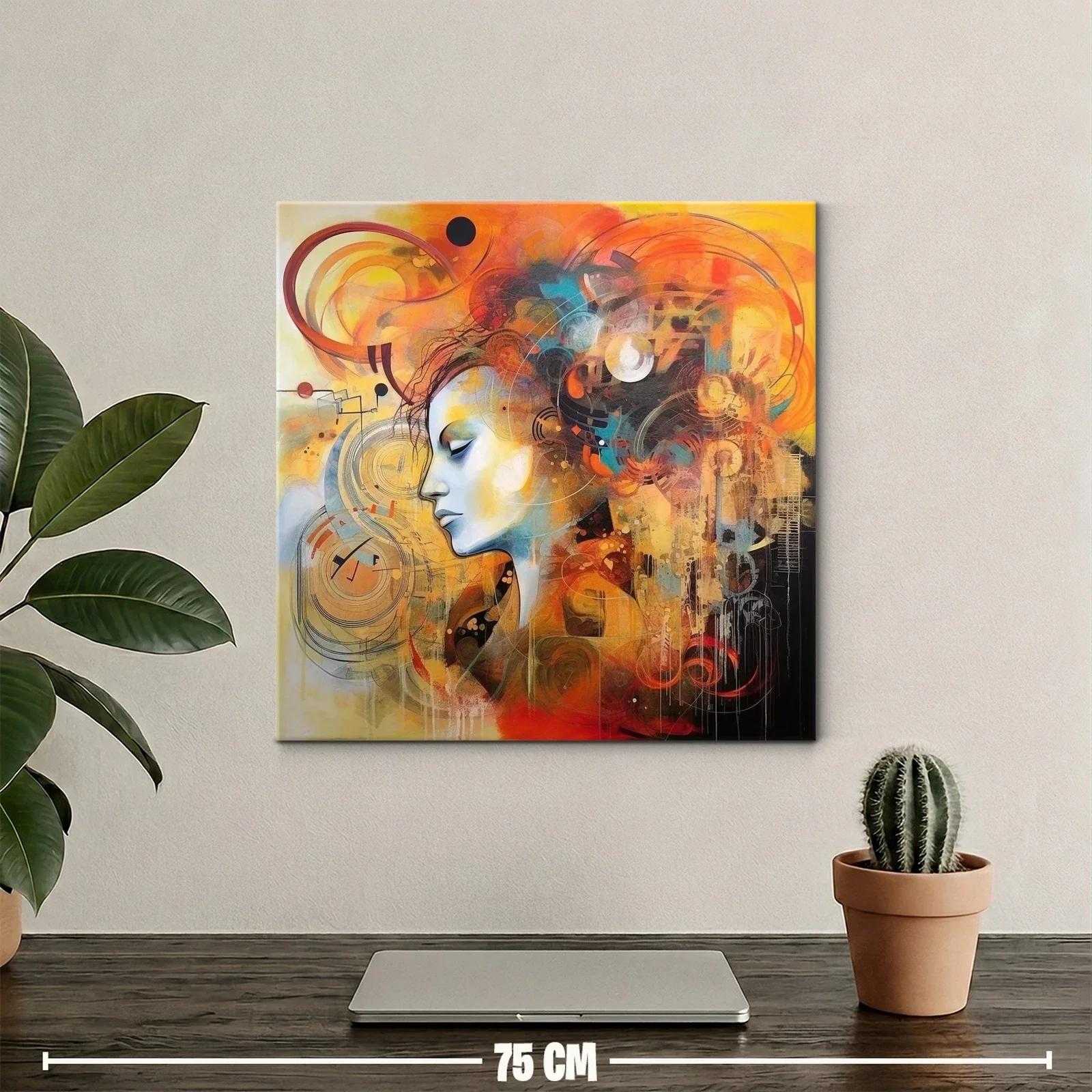 Retrato abstracto con energía cálida y contrastes vibrantes — miniatura 2