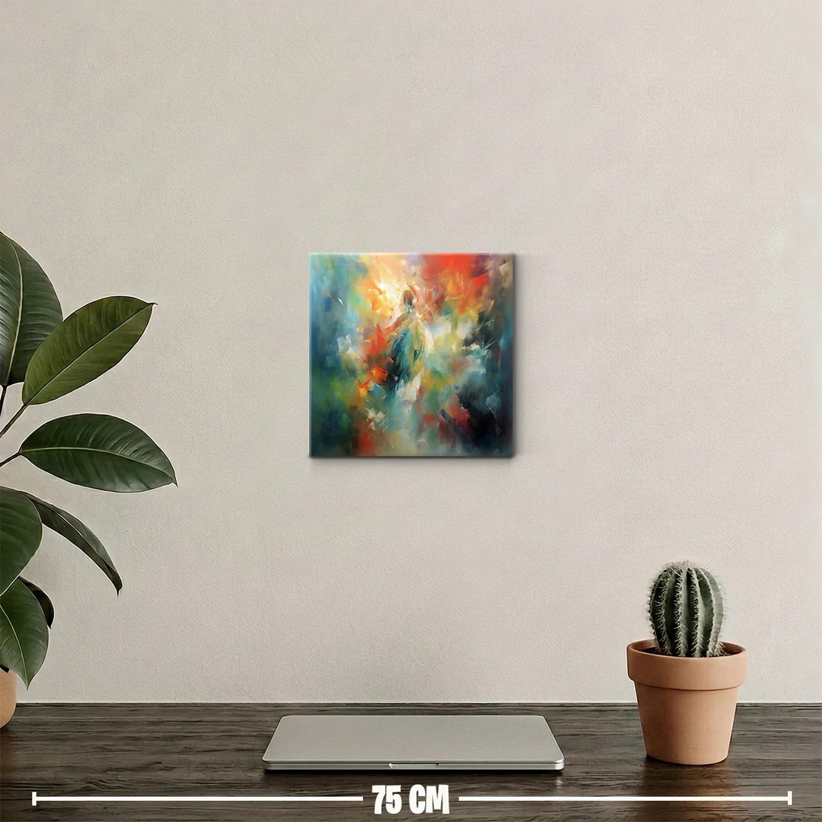 Cuadro abstracto con figura y vibrante juego de colores — miniatura 2