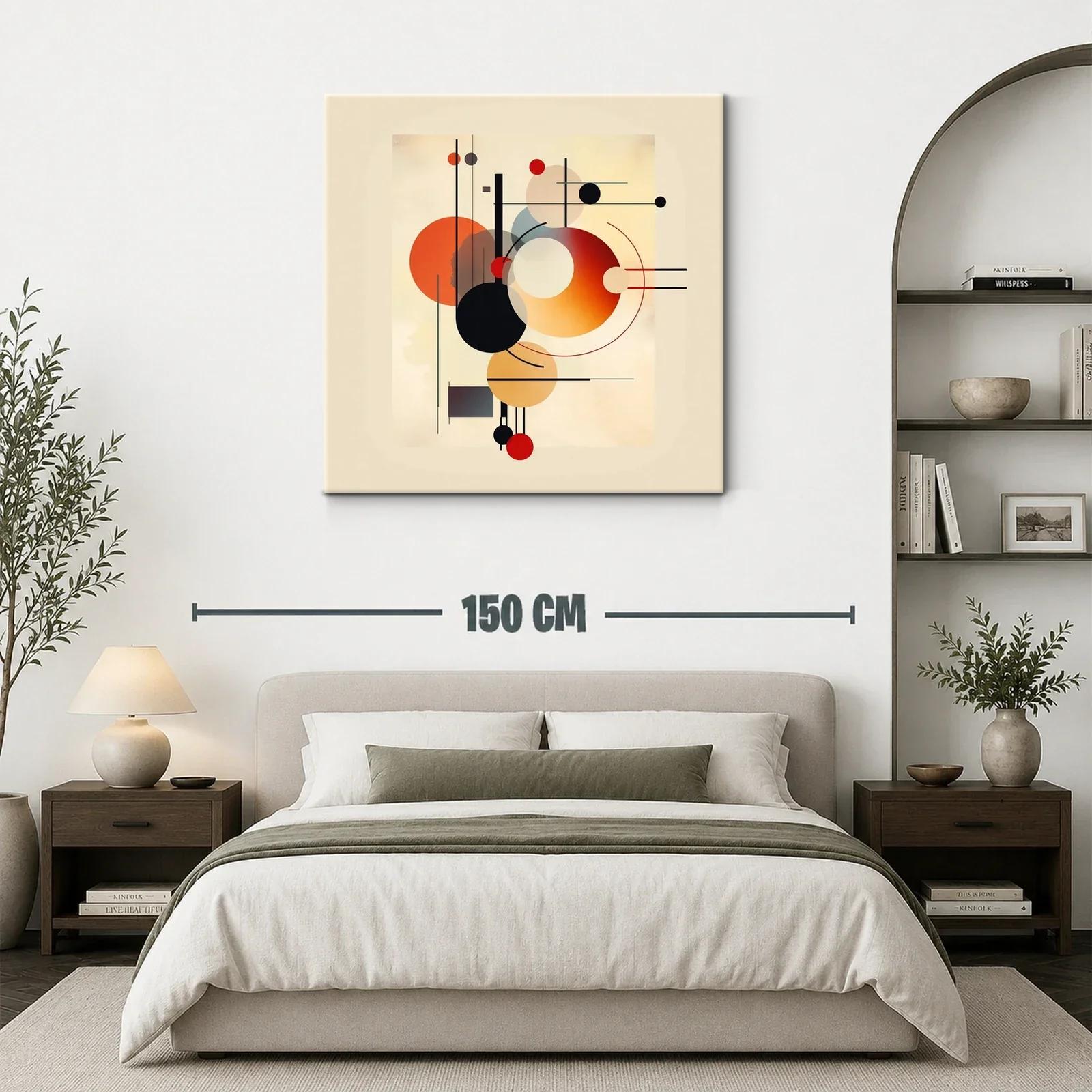 Composición abstracta con formas circulares en tonos cálidos — miniatura 3