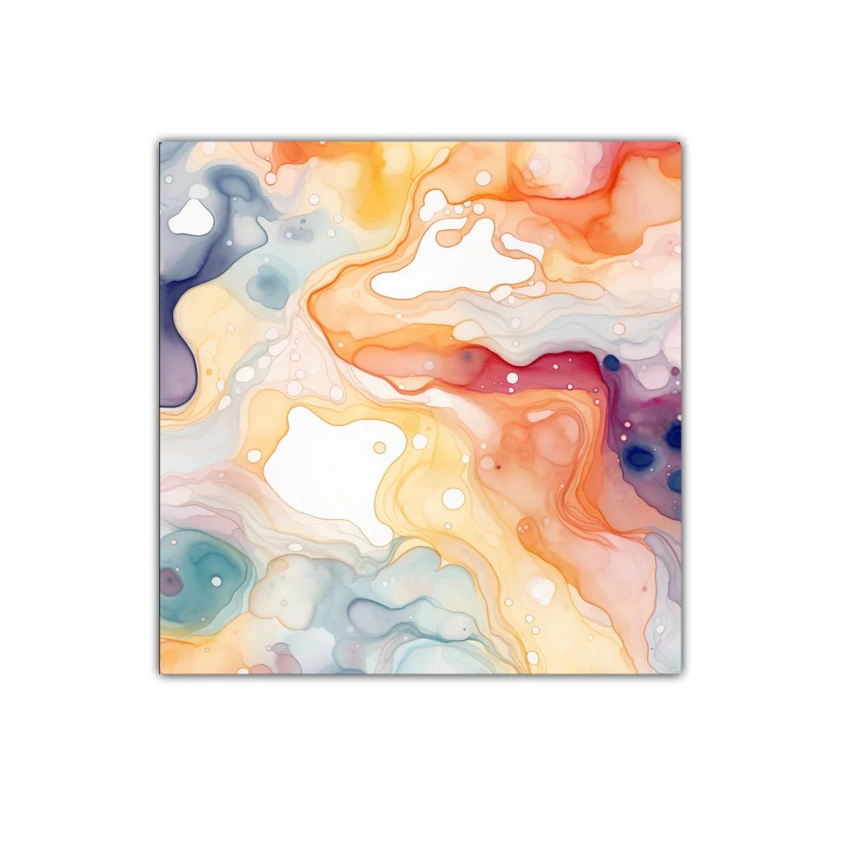 Cuadro abstracto con tonos cálidos y formas fluidas — imagen principal