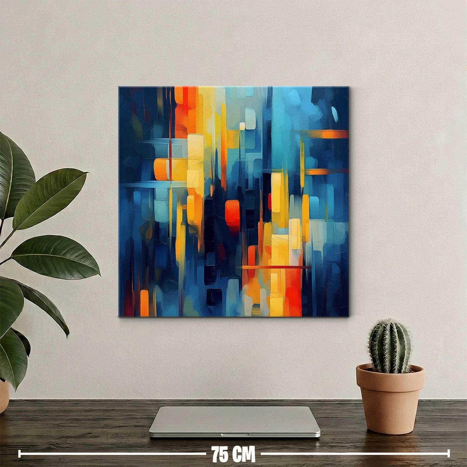 Composición abstracta vibrante con tonos cálidos y fríos — miniatura 2