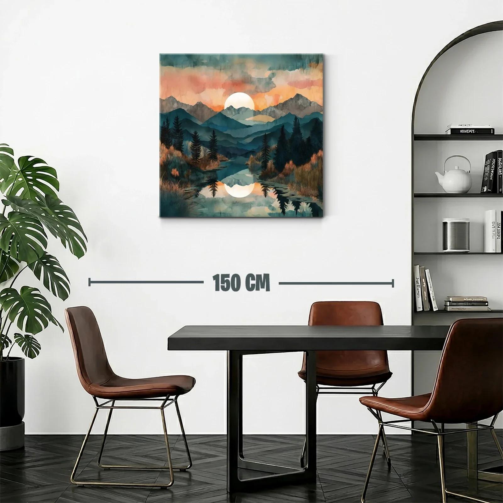 Paisaje sereno de montaña con reflejo al atardecer — miniatura 2