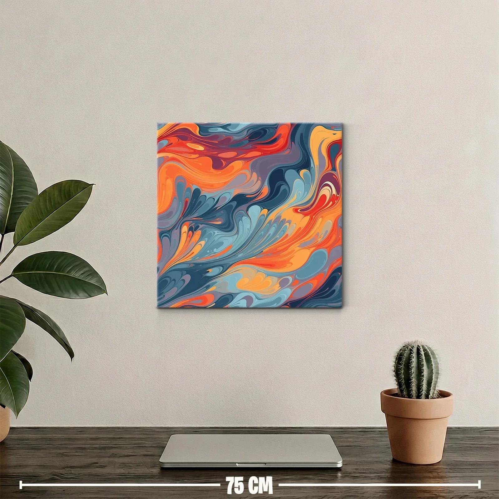 Arte abstracto con flujo vibrante en tonos cálidos y fríos — miniatura 2