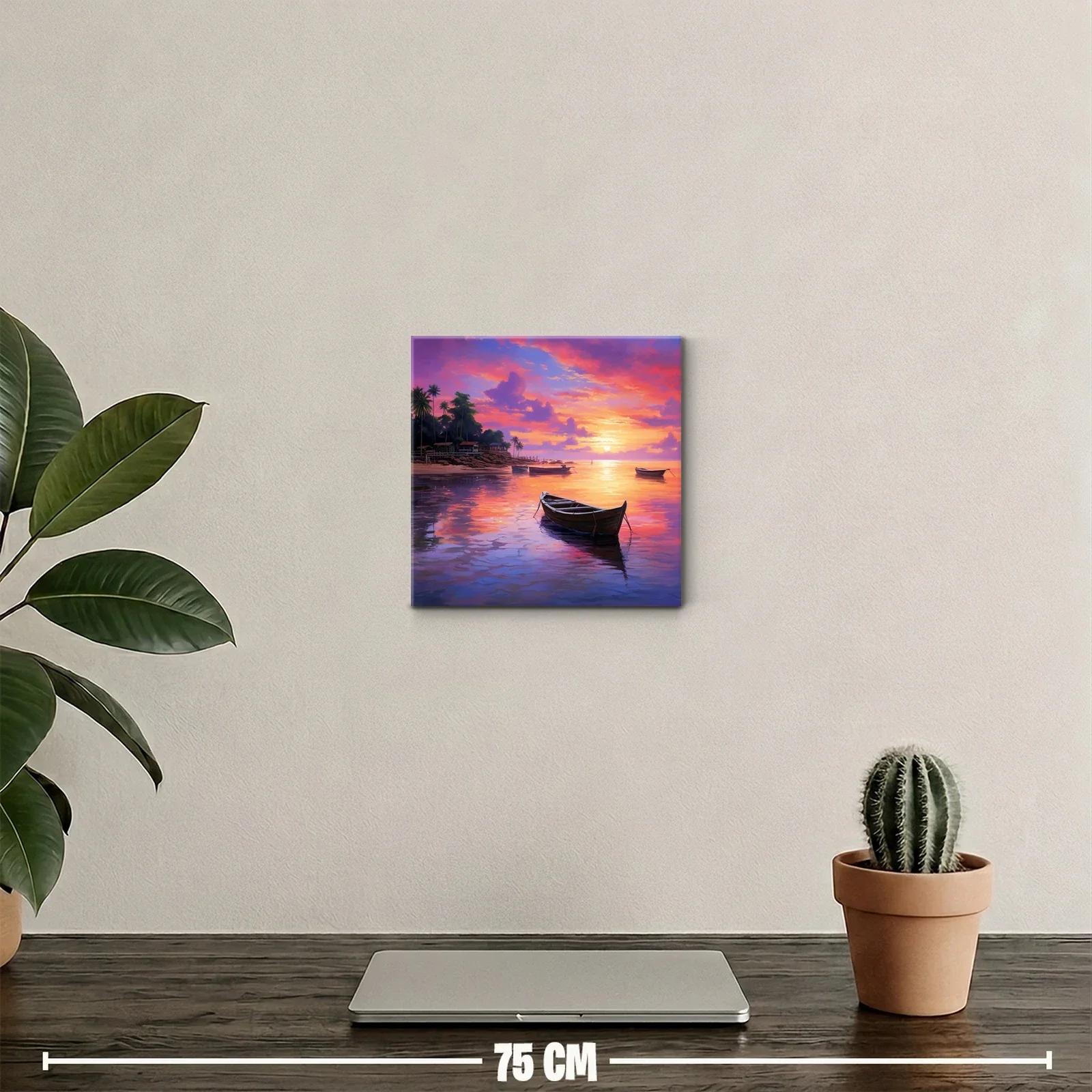 Atardecer sereno con barcos en aguas tranquilas — miniatura 2