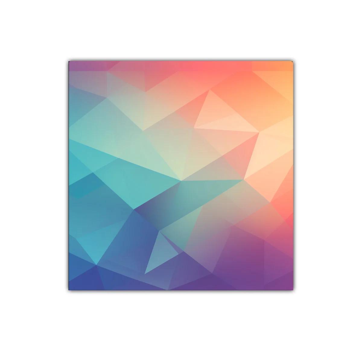 Cuadro abstracto con tonos cálidos y fríos para decoración moderna