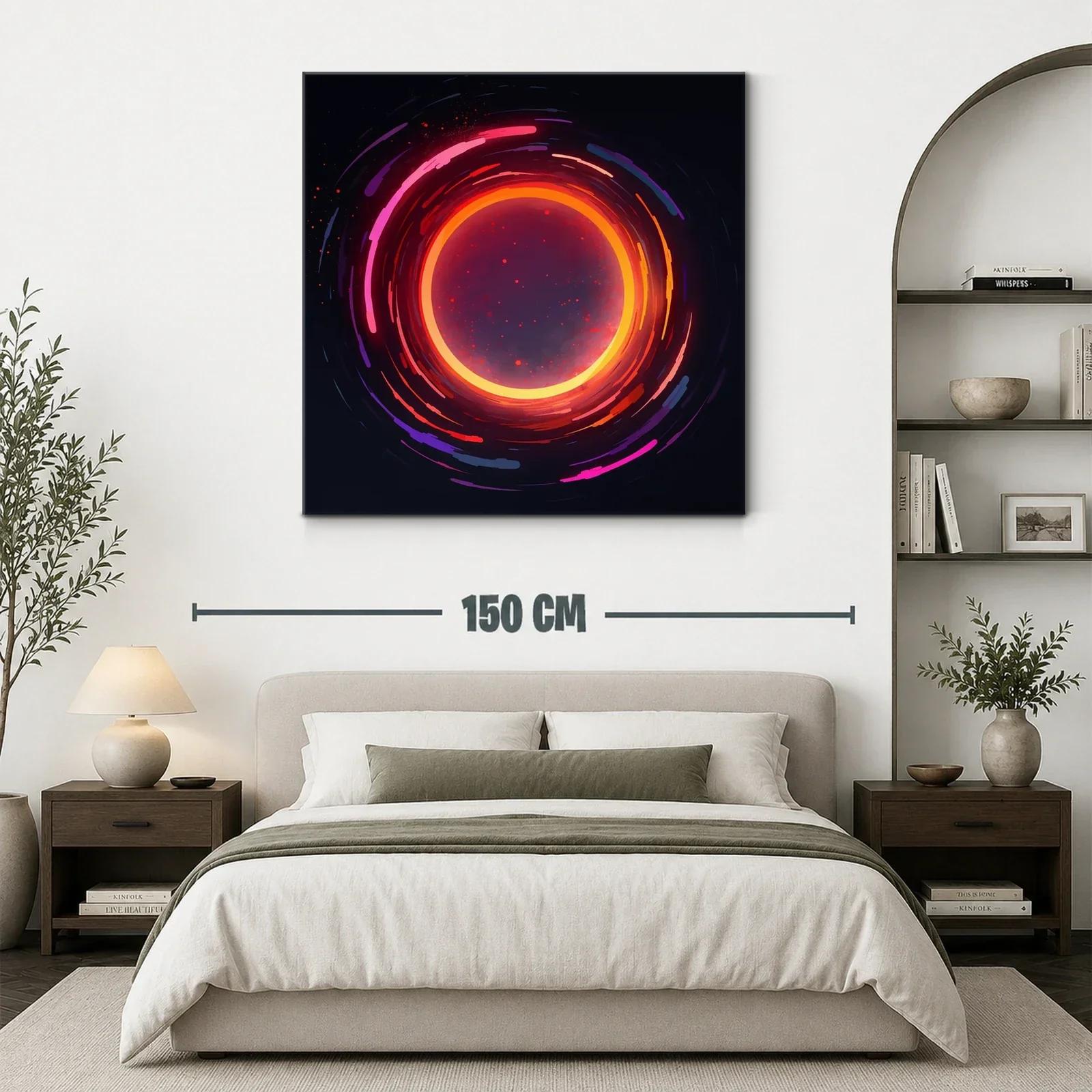 Cuadro abstracto con espiral cromática vibrante y energética — miniatura 3