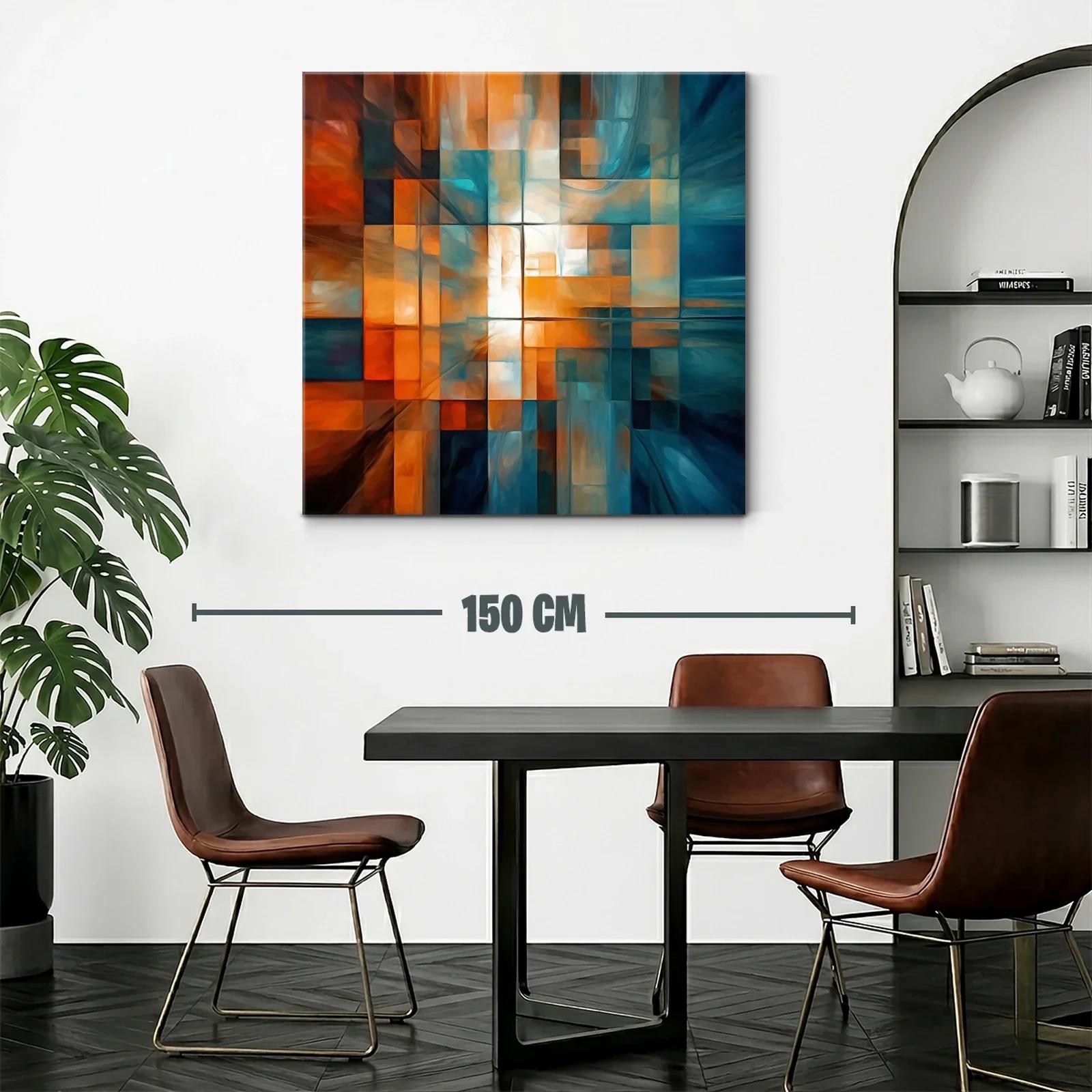 Composición abstracta en tonos cálidos y fríos para espacios modernos — miniatura 2