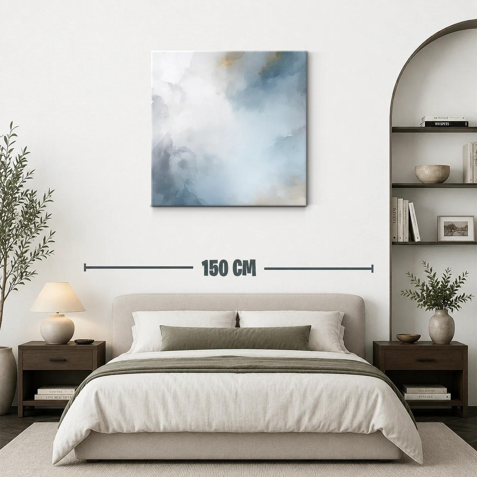 Cuadro abstracto en tonos azules y blancos suaves — miniatura 3