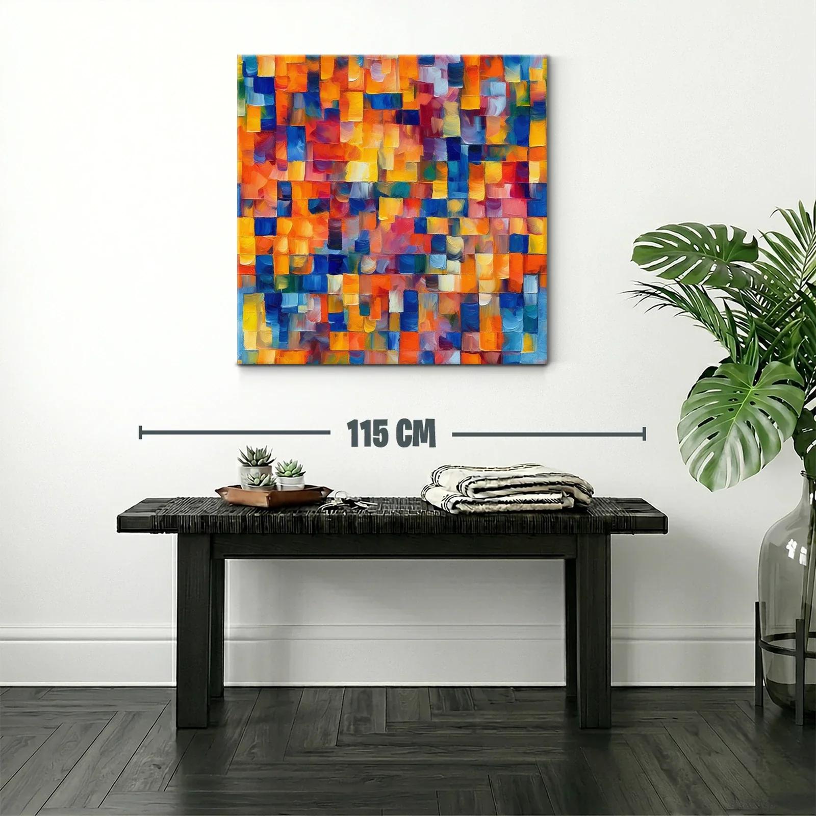 Cuadro abstracto con vibrantes tonos cálidos y fríos — miniatura 2