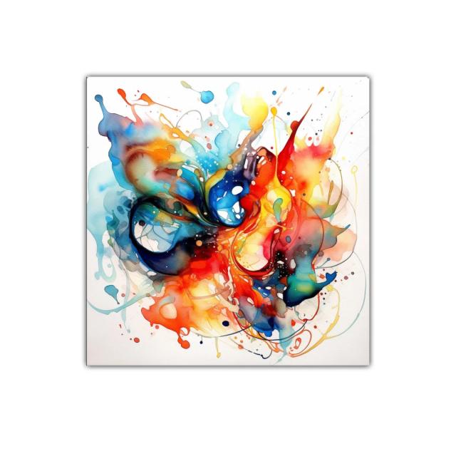 Cuadro decorativo con explosión de colores vibrantes y dinámicos