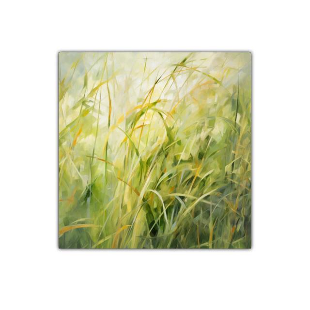 Cuadro decorativo con paisaje de hierbas y luz natural