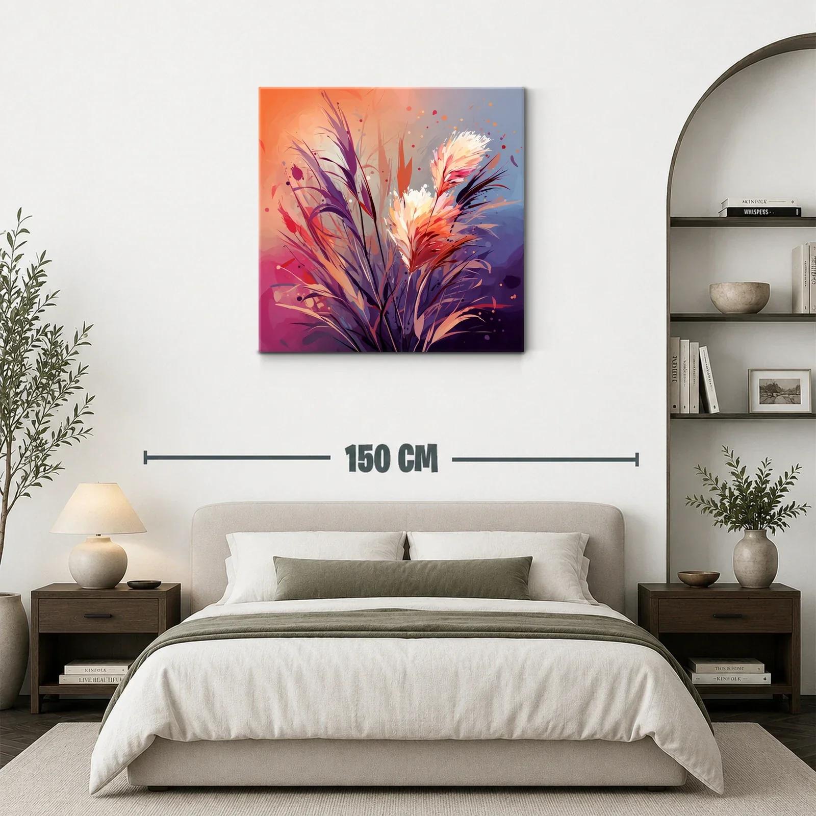 Composición abstracta de flores en tonos cálidos y fríos — miniatura 3