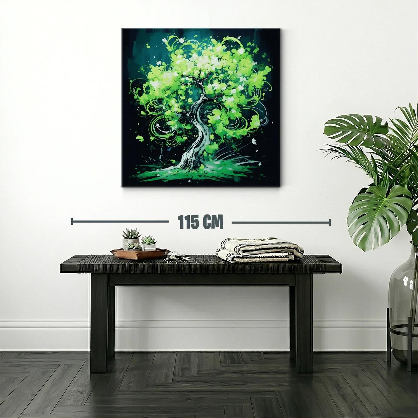 Árbol en movimiento de vibrantes tonos verdes — miniatura 2