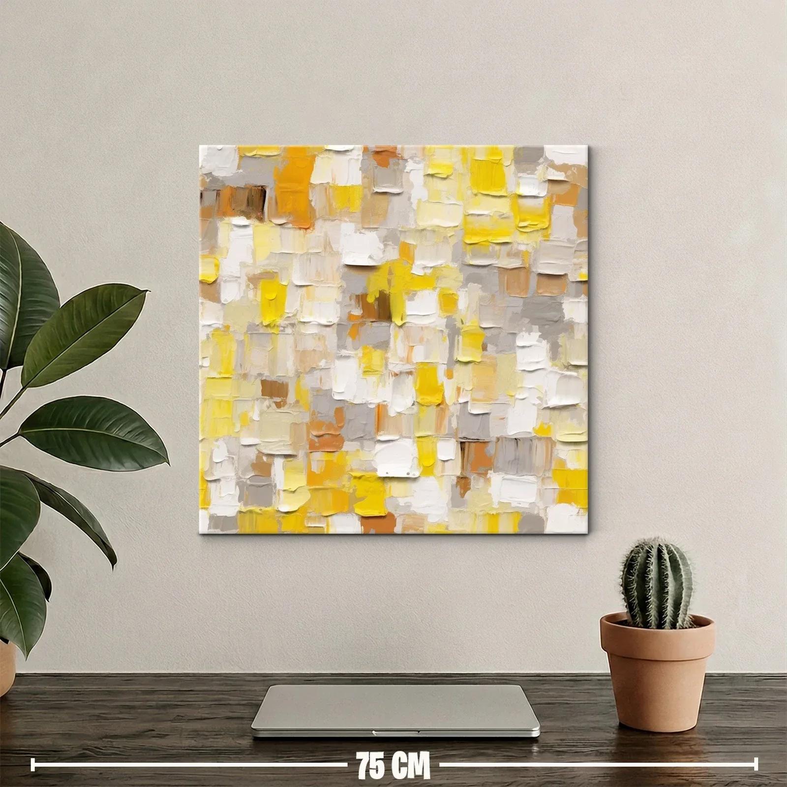 Cuadro abstracto en tonos cálidos y neutros vibrantes — miniatura 2