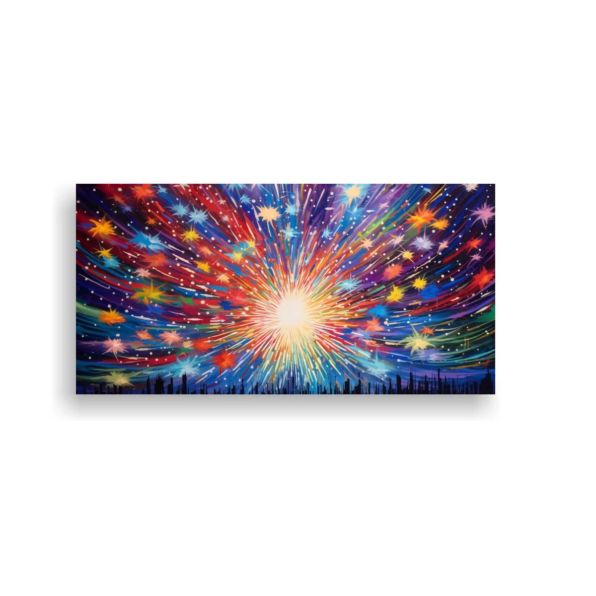 Cuadro explosión estelar con rayos multicolor — imagen principal
