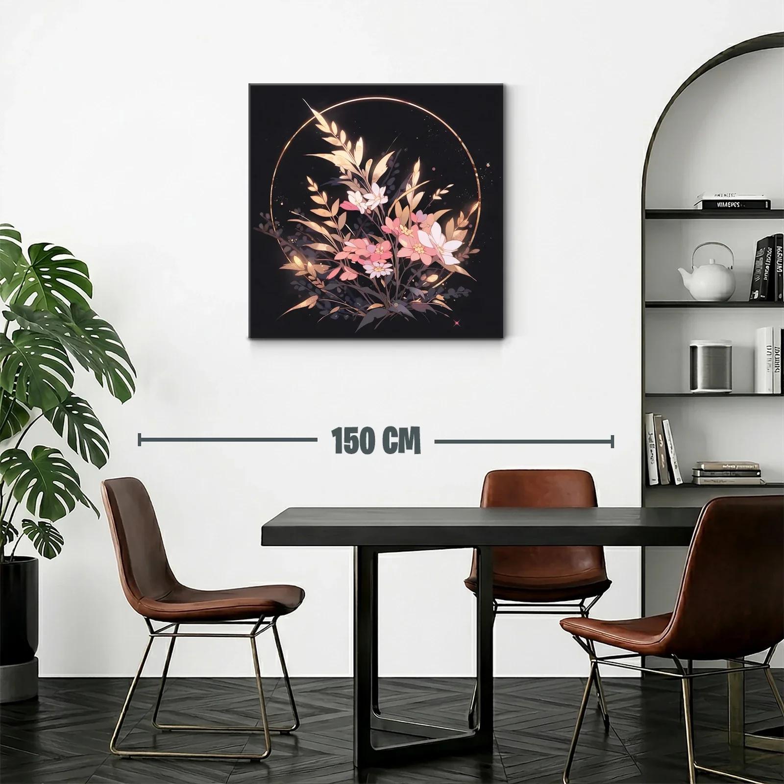 Ramo de flores en tonos cálidos sobre fondo oscuro — miniatura 2