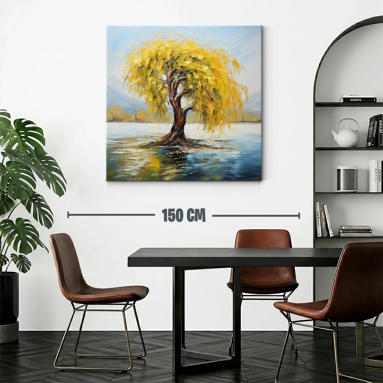 Árbol Dorado en Lago Calmado con Reflejos Vibrantes — miniatura 2
