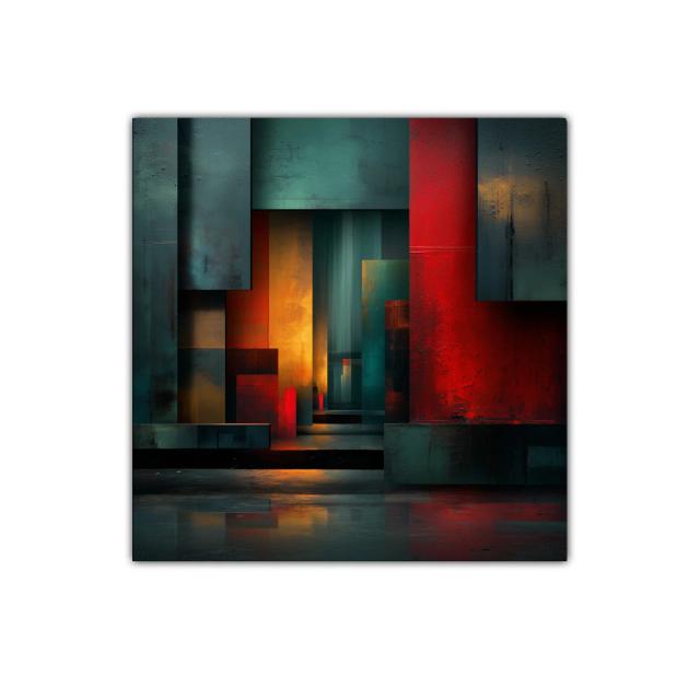 Composición abstracta vibrante con formas geométricas