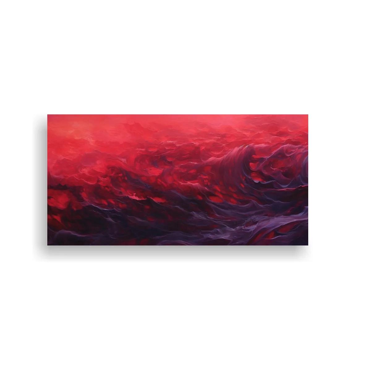 Cuadro olas carmesí con ondas panorámicas
