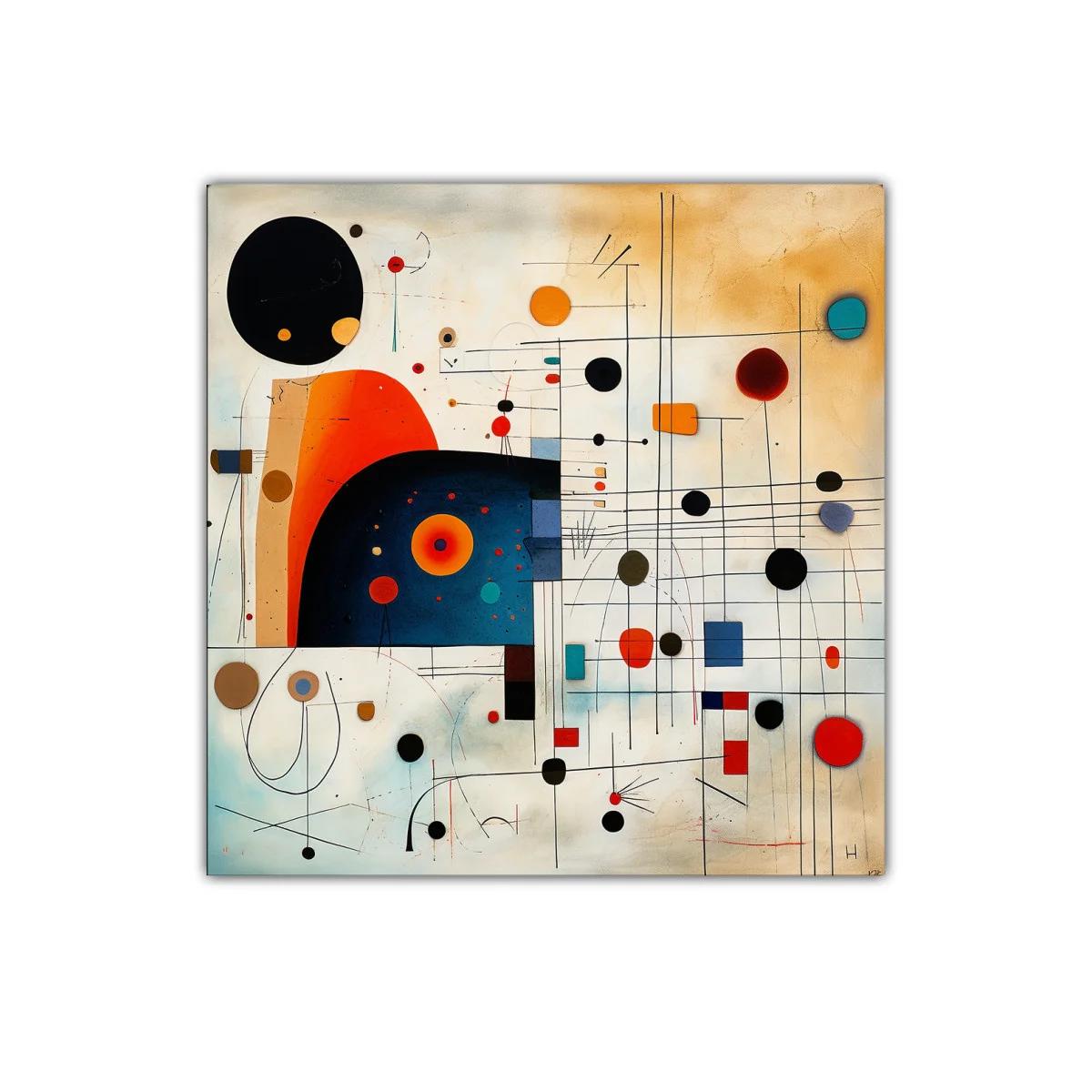 Composición abstracta con formas geométricas y colores brillantes