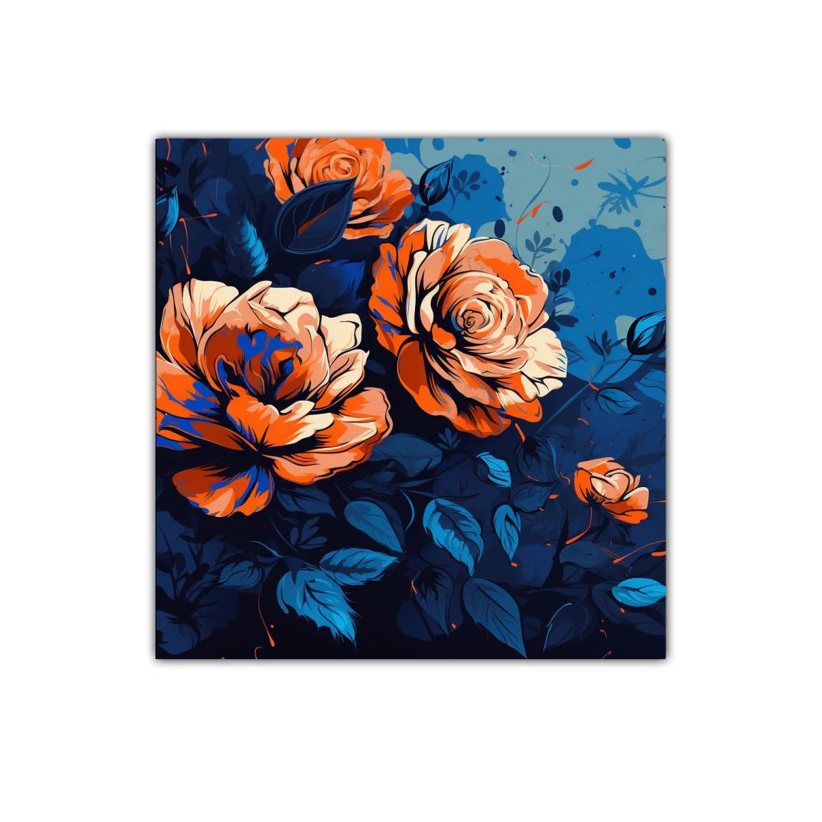 Cuadro decorativo con flores vibrantes y contrastes intensos — imagen principal