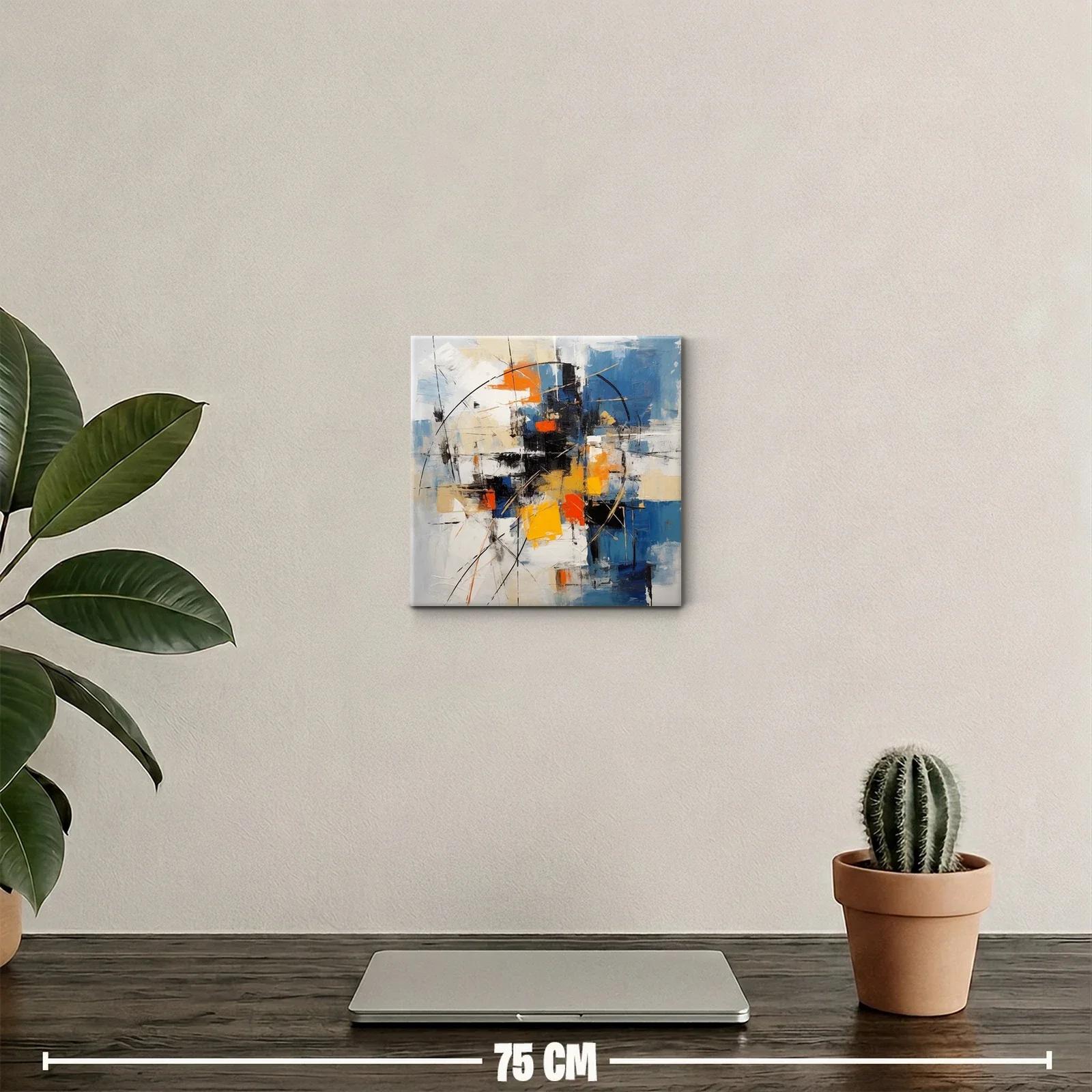 Cuadro abstracto con formas geométricas y colores vibrantes — miniatura 2