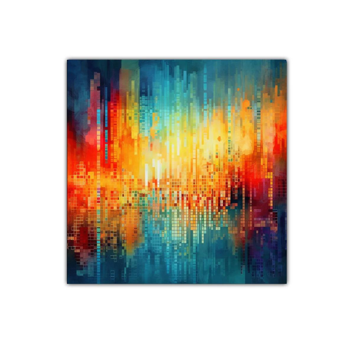 Composición abstracta con vibrantes colores cálidos y fríos — imagen principal