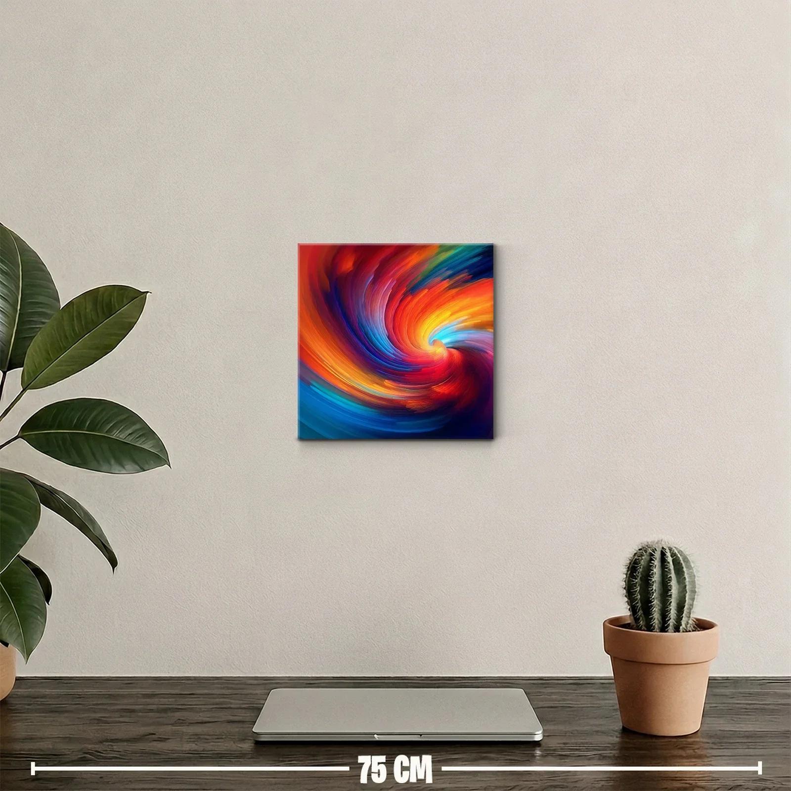 Cuadro abstracto con remolino de colores vibrantes y energía dinámica — miniatura 2