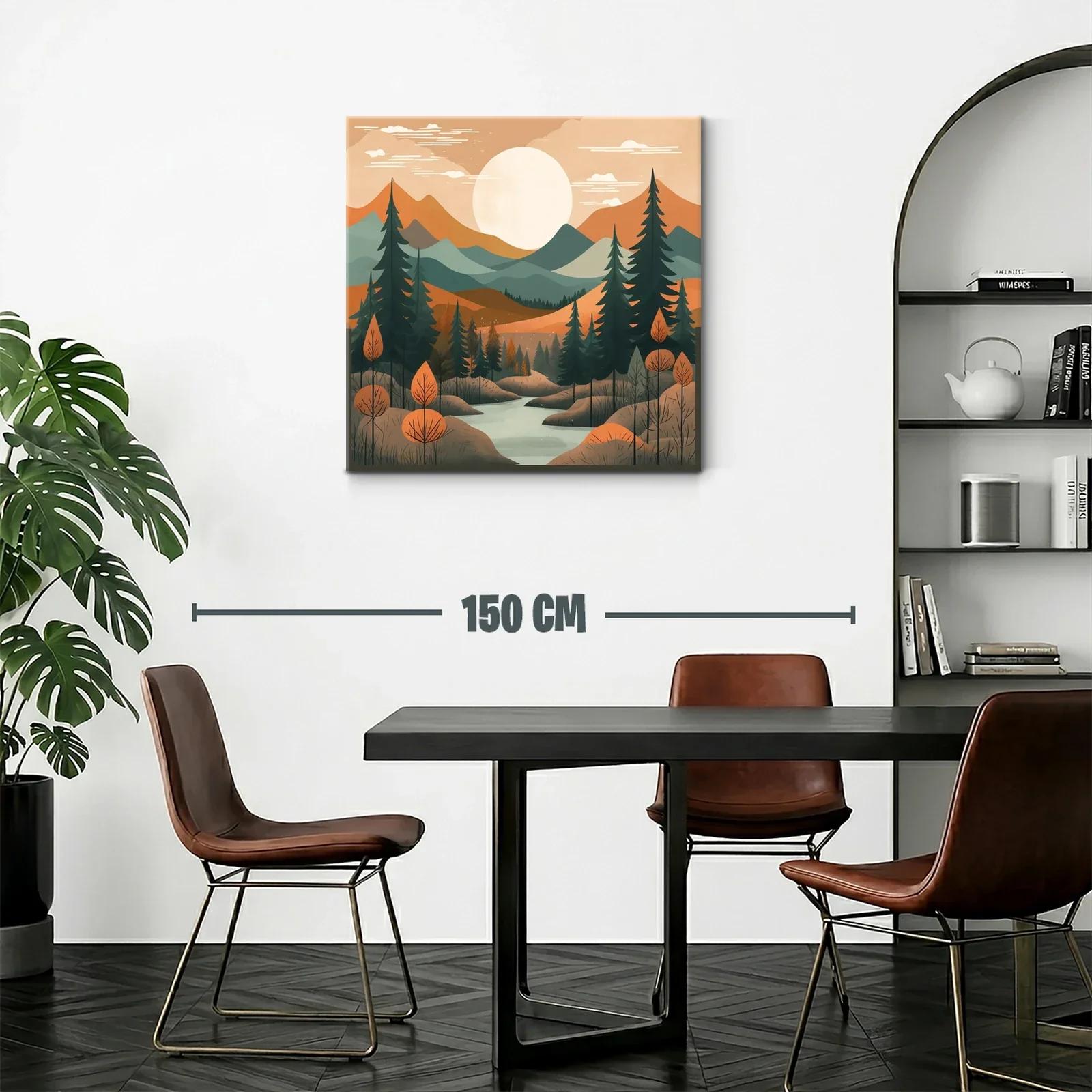 Paisaje sereno con montañas y río al atardecer — miniatura 2