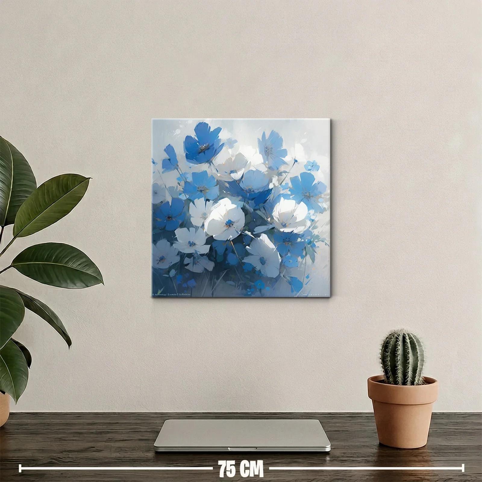 Bouquet elegante de flores azules y blancas con delicadeza natural — miniatura 2