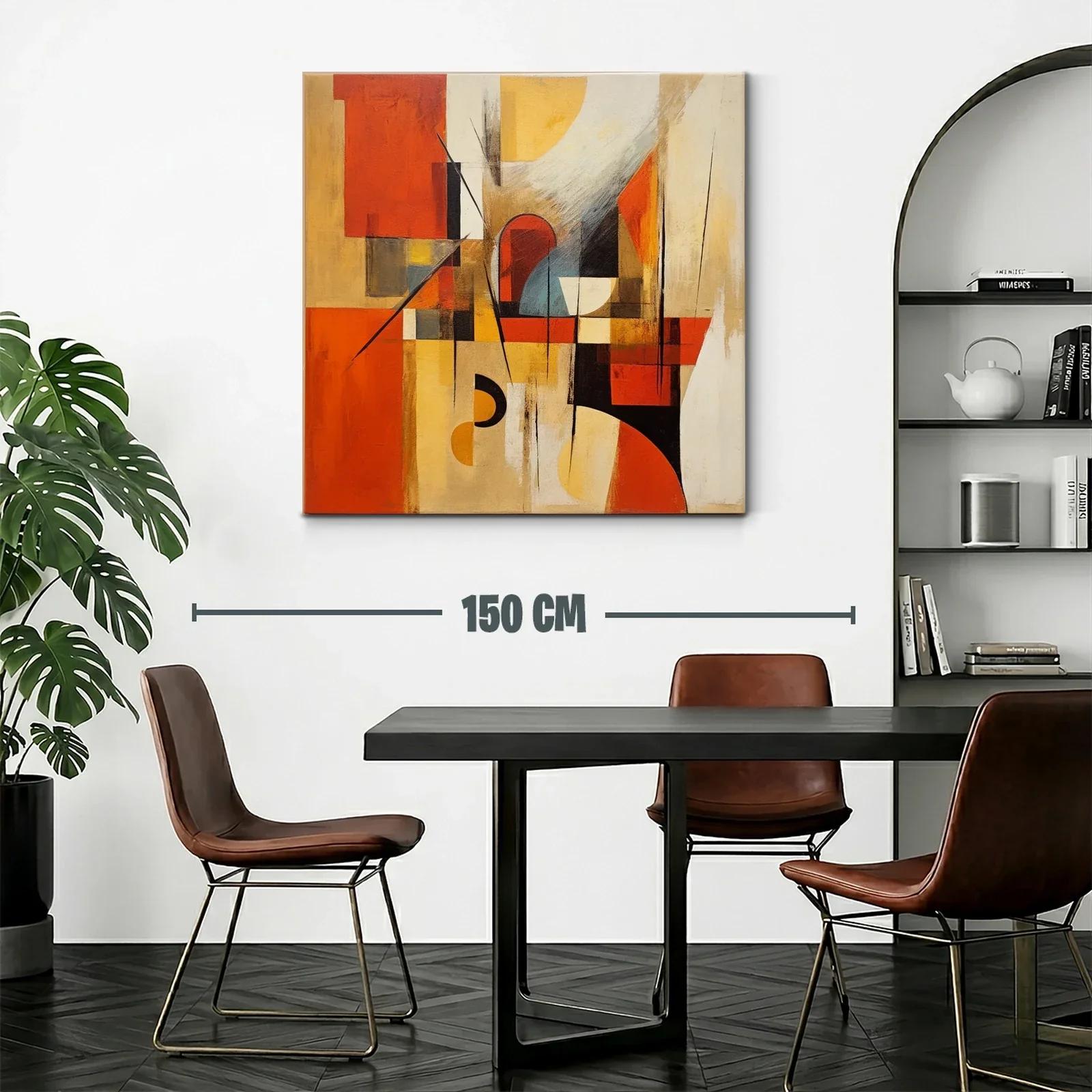 Composición abstracta en tonos cálidos y geométricos — miniatura 2