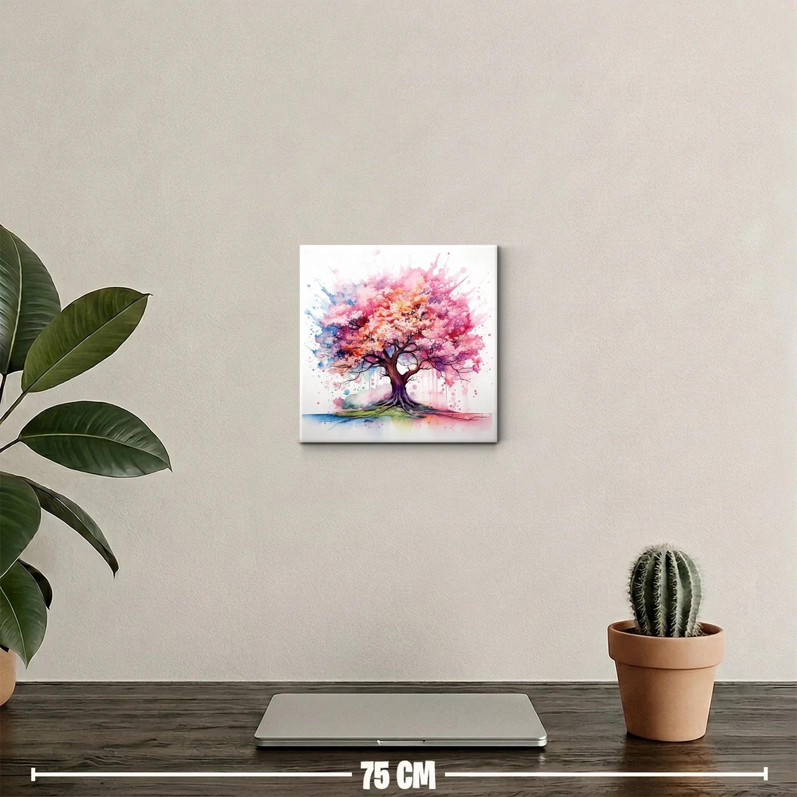 Árbol Colorido con Flores Vibrantes en Tonos Rosados — miniatura 2