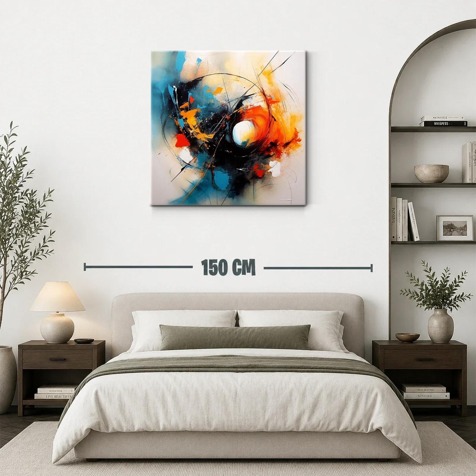 Cuadro abstracto con vibrantes tonos contrastantes y energía dinámica — miniatura 3