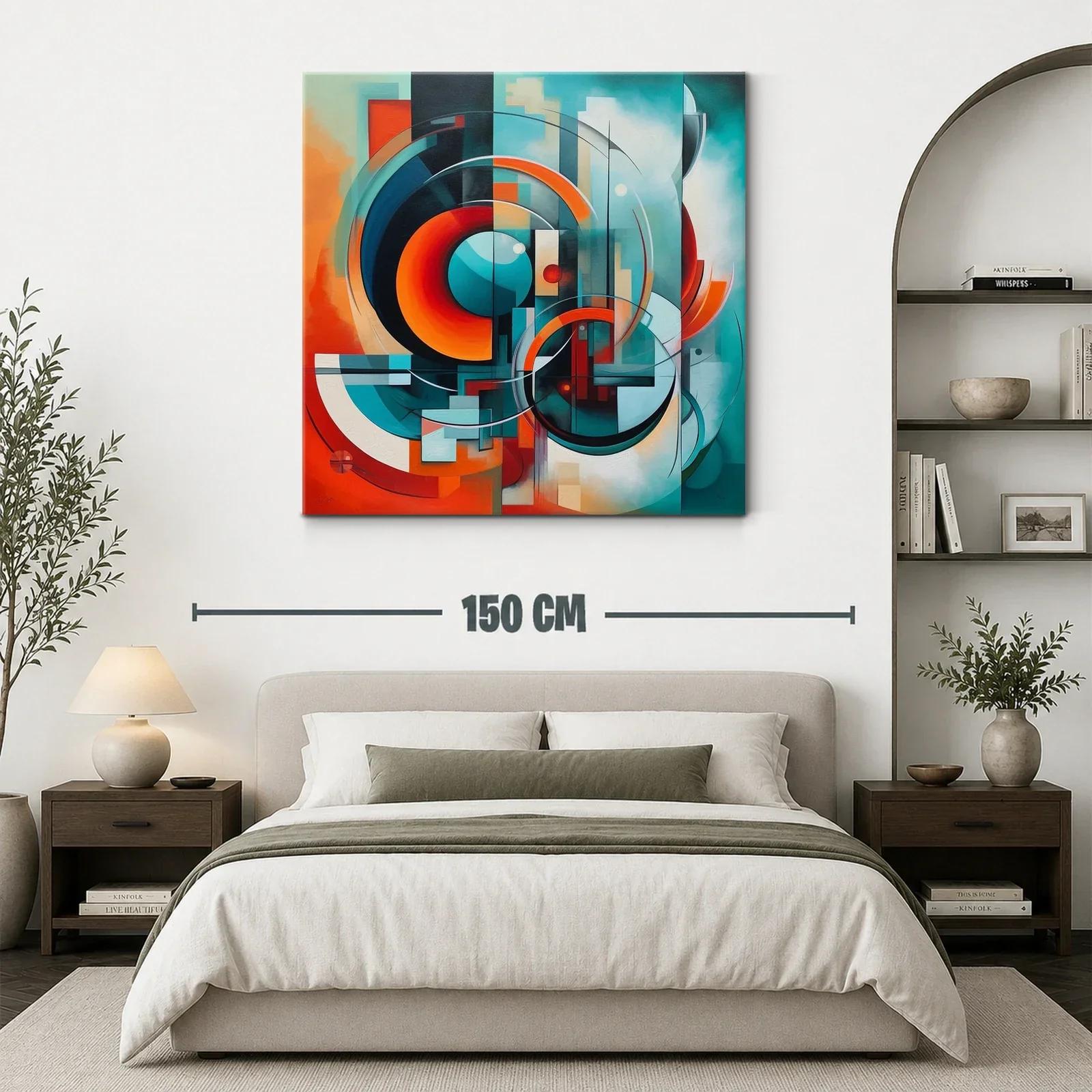 Composición abstracta con círculos y tonos vibrantes — miniatura 3