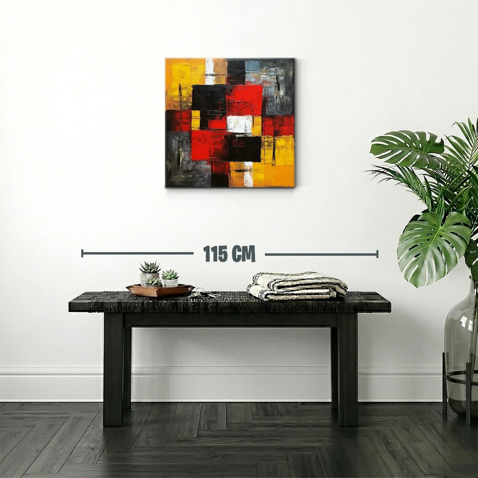 Composición abstracta con tonos intensos rojos y amarillos — miniatura 2