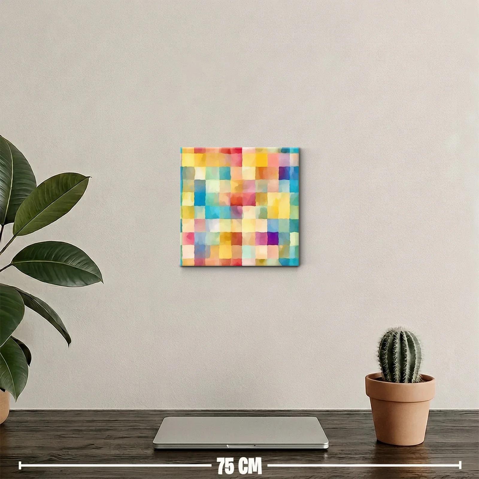 Cuadro abstracto con bloques de color vibrantes y suaves — miniatura 2