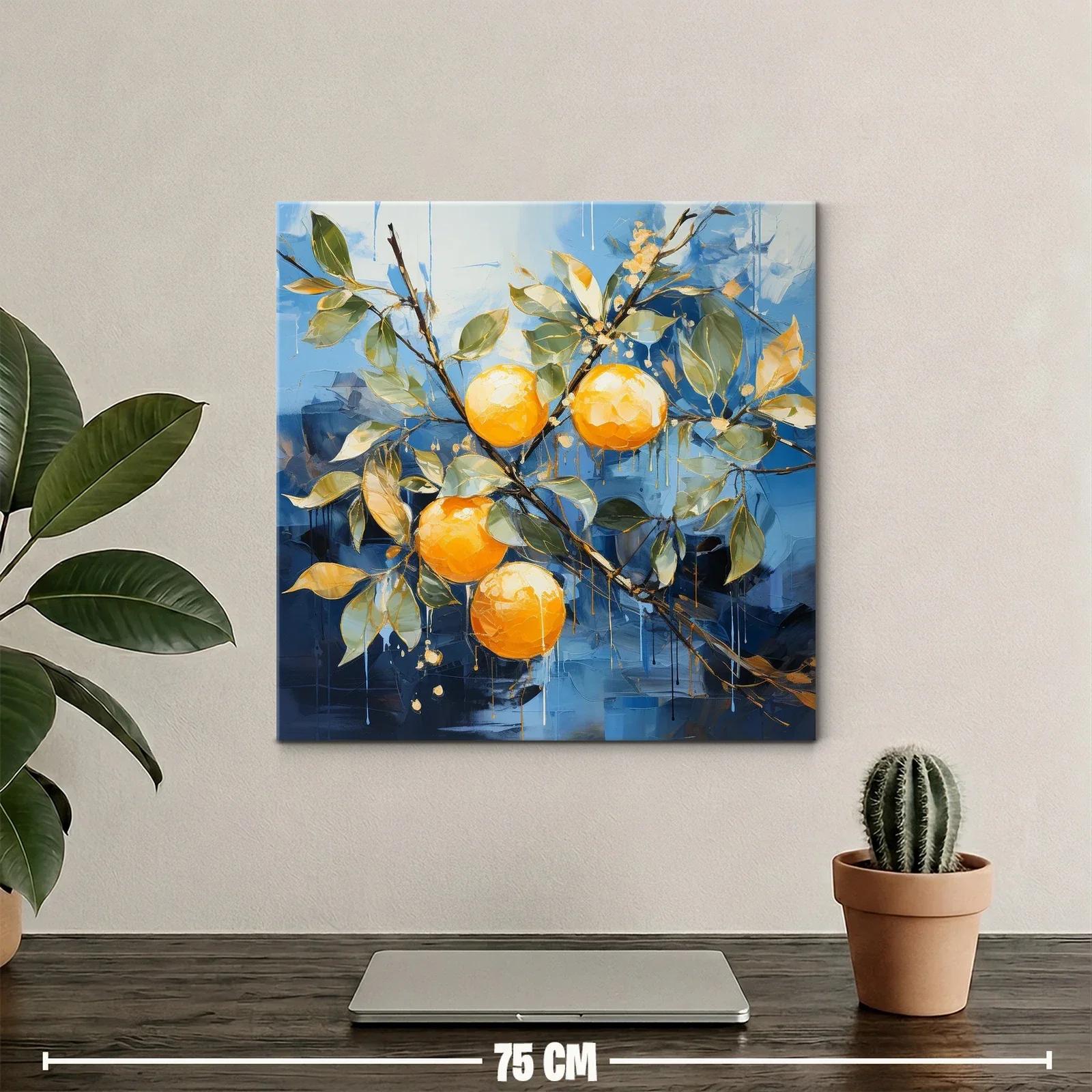Naranjas vibrantes sobre fondo azul intenso — miniatura 2