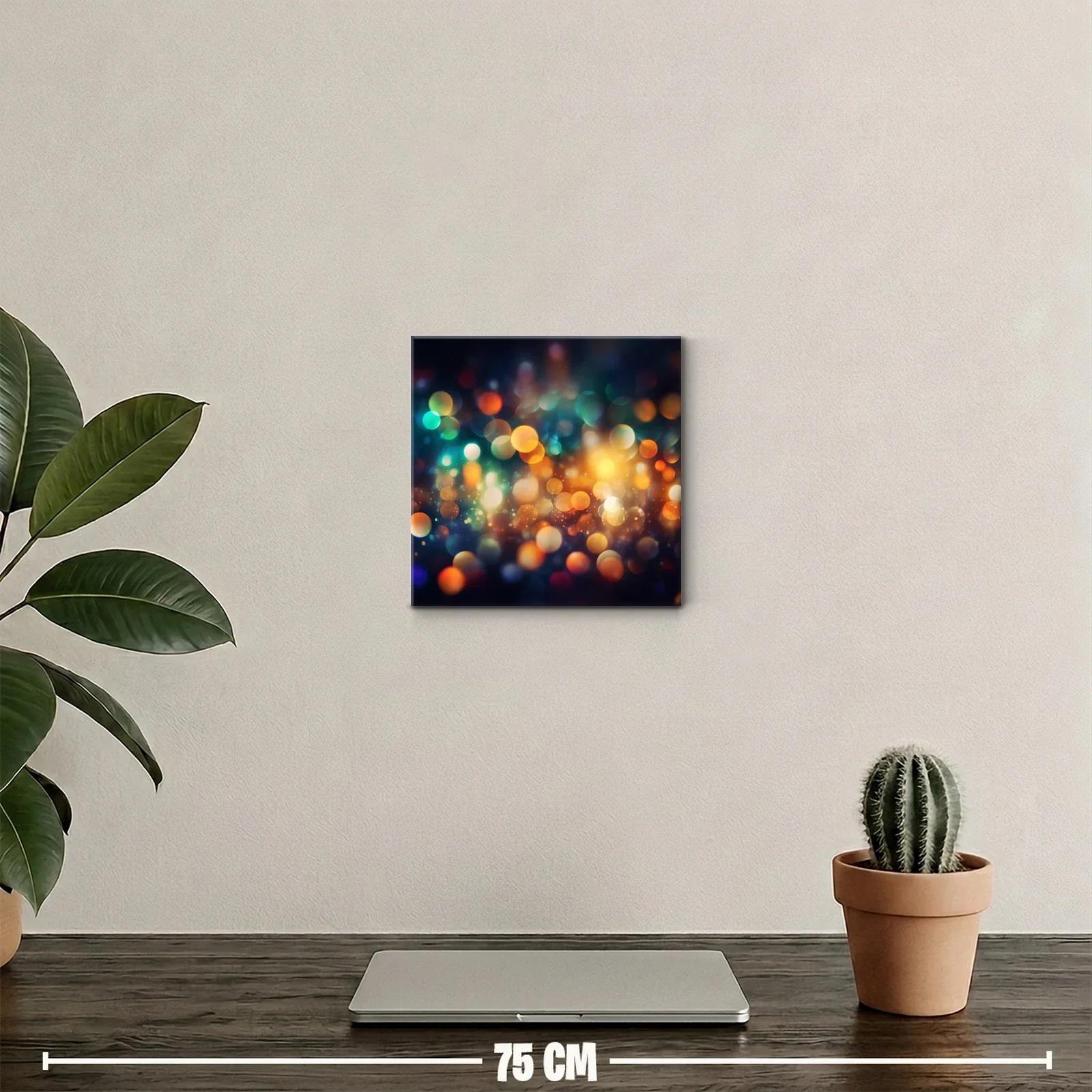 Cuadro abstracto luces vibrantes con colores cálidos y fríos — miniatura 2