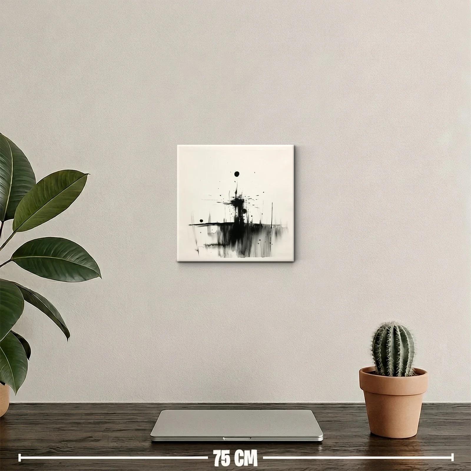 Composición abstracta en blanco y negro contemporánea — miniatura 2