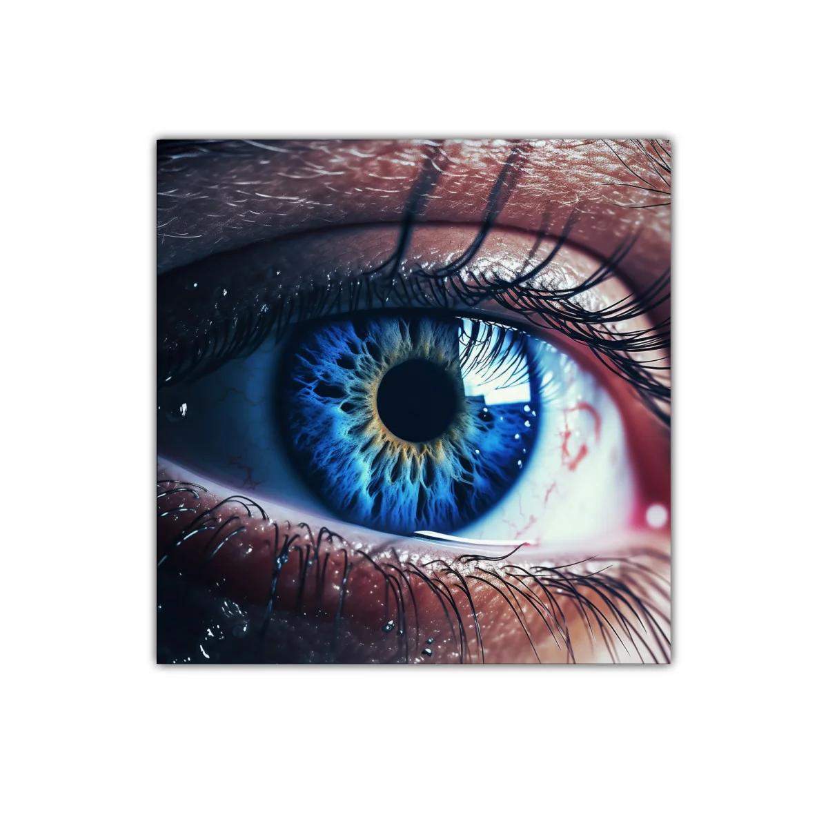 Impactante detalle de ojo azul con texturas vibrantes — imagen principal