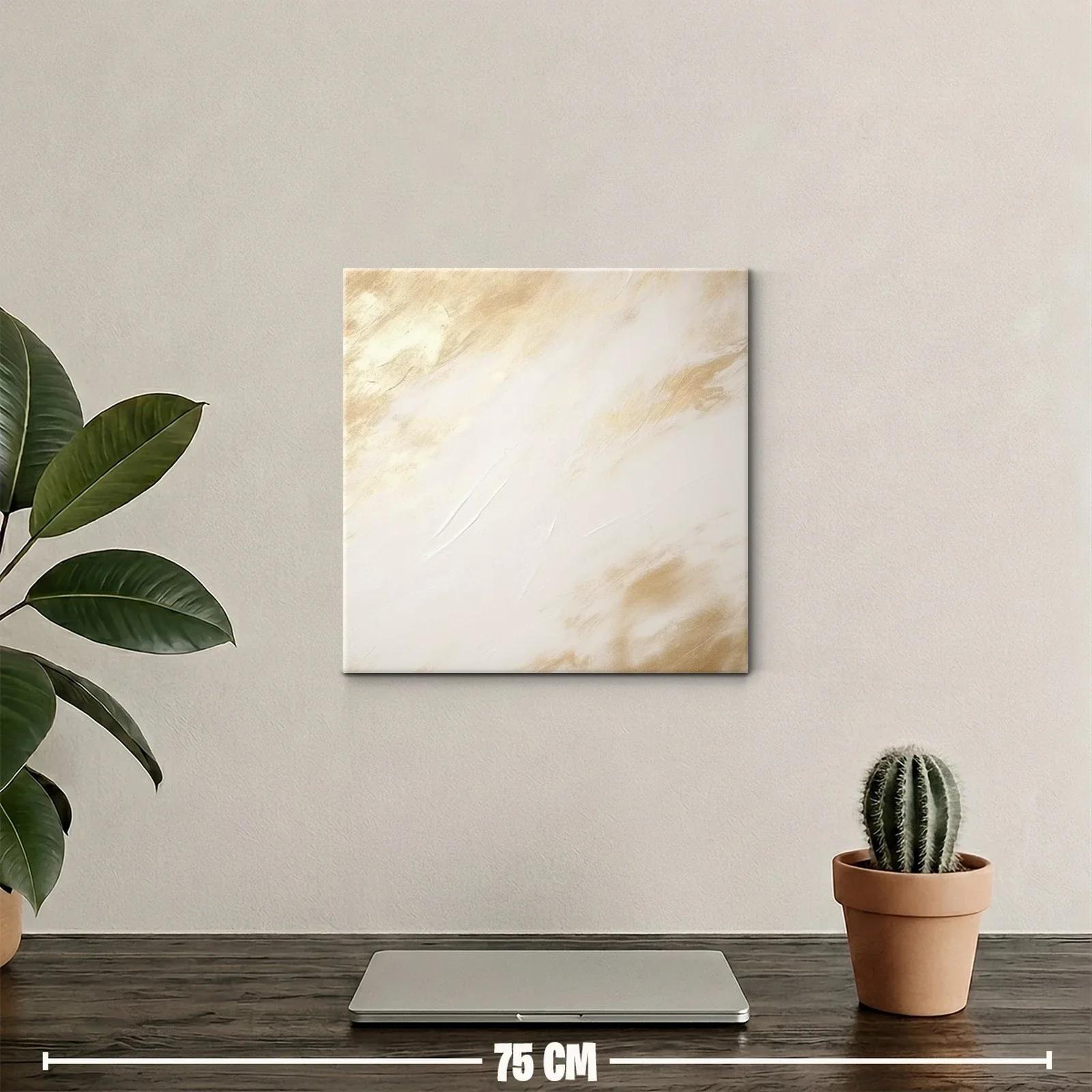 Cuadro abstracto en tonos beige y crema cálidos — miniatura 2