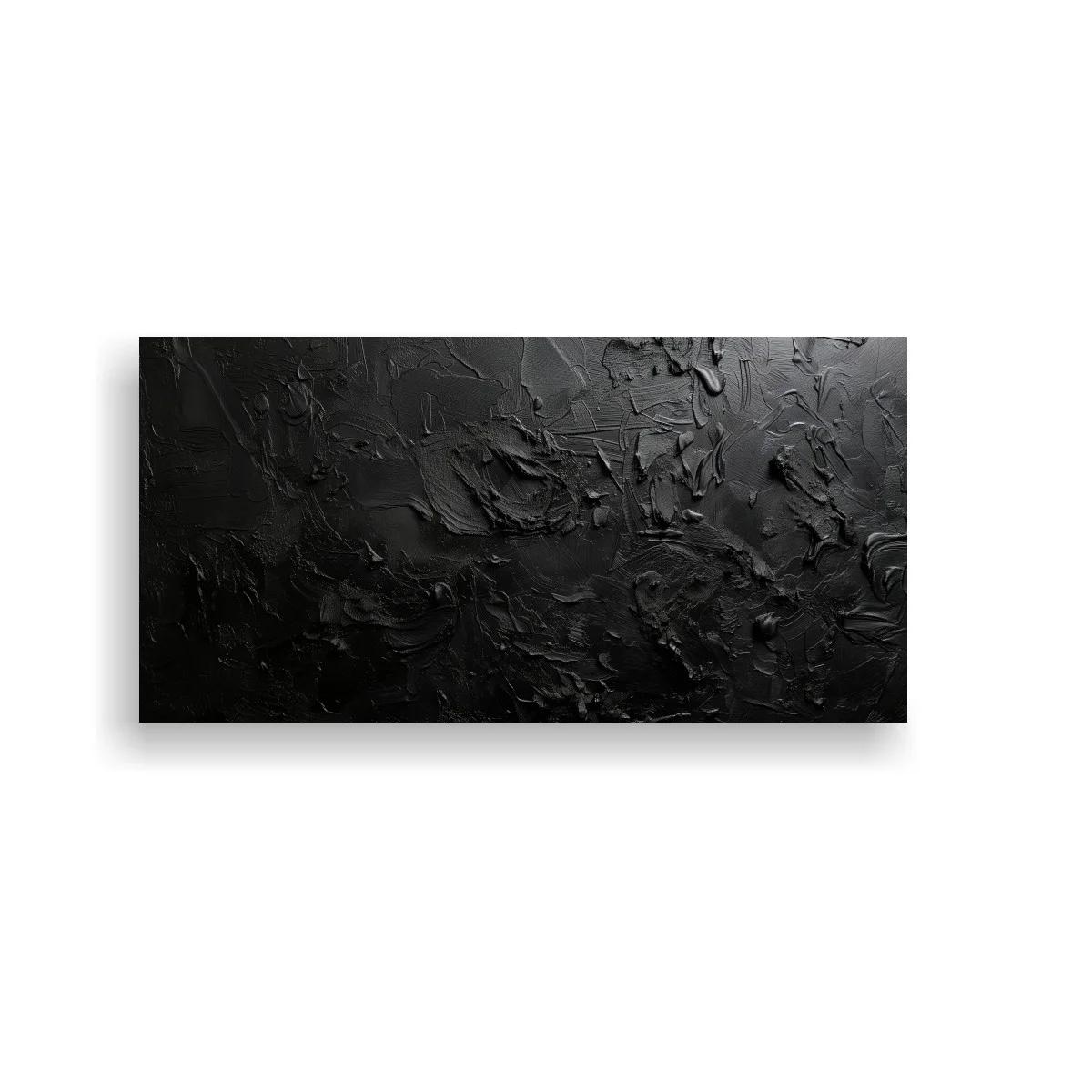 Cuadro textura abstracta negra con relieve irregular — imagen principal