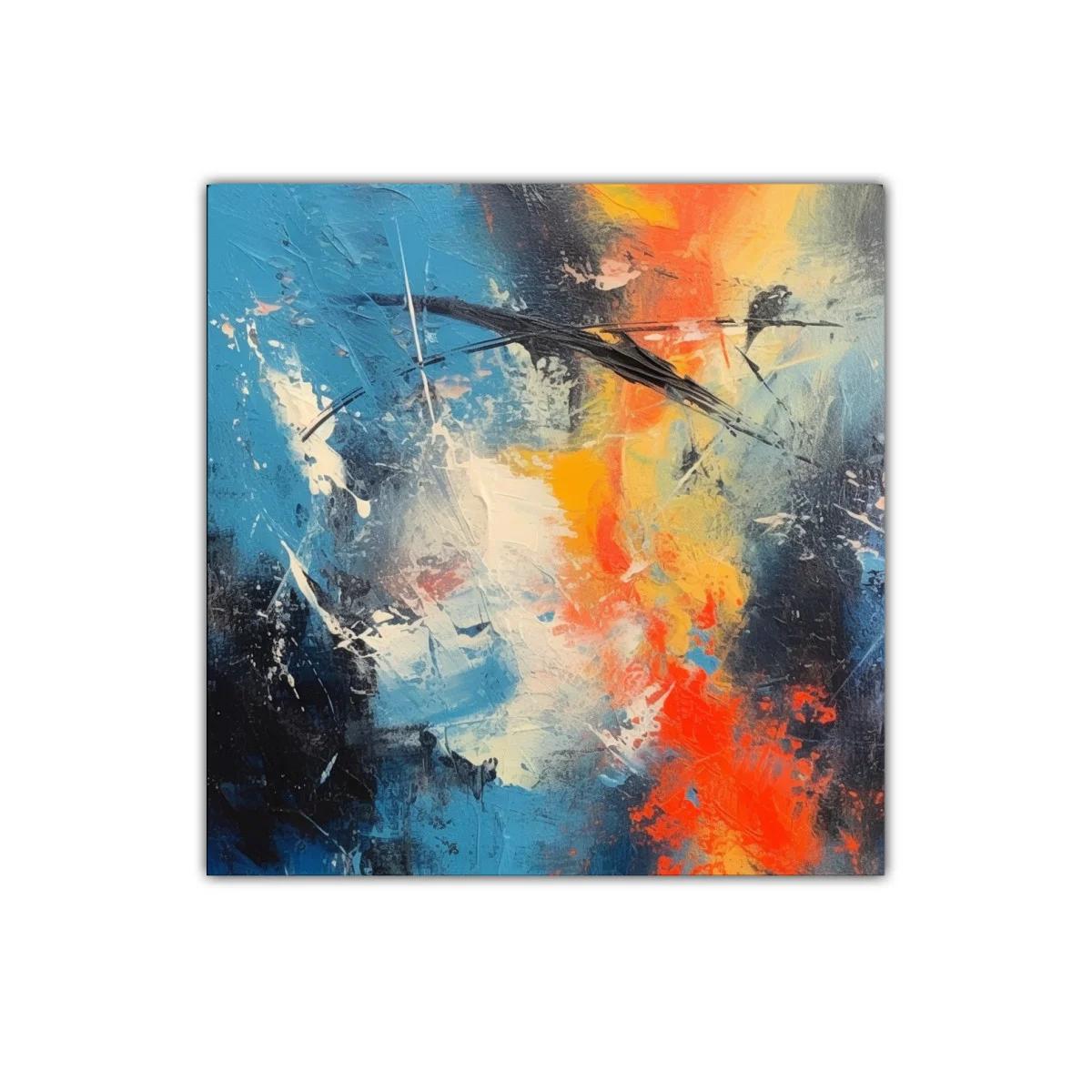 Energía abstracta en tonos azules y cálidos vibrantes